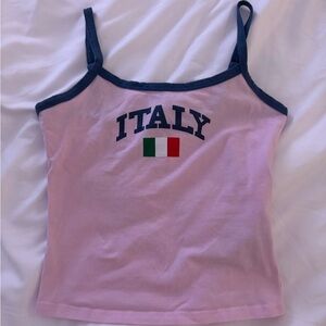 Pink Tank Top with Italy Print